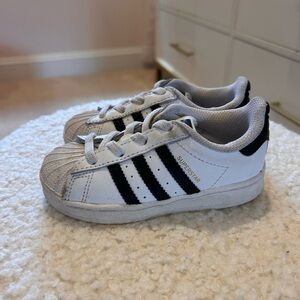 Adidas White and Black Superstar Sneakers